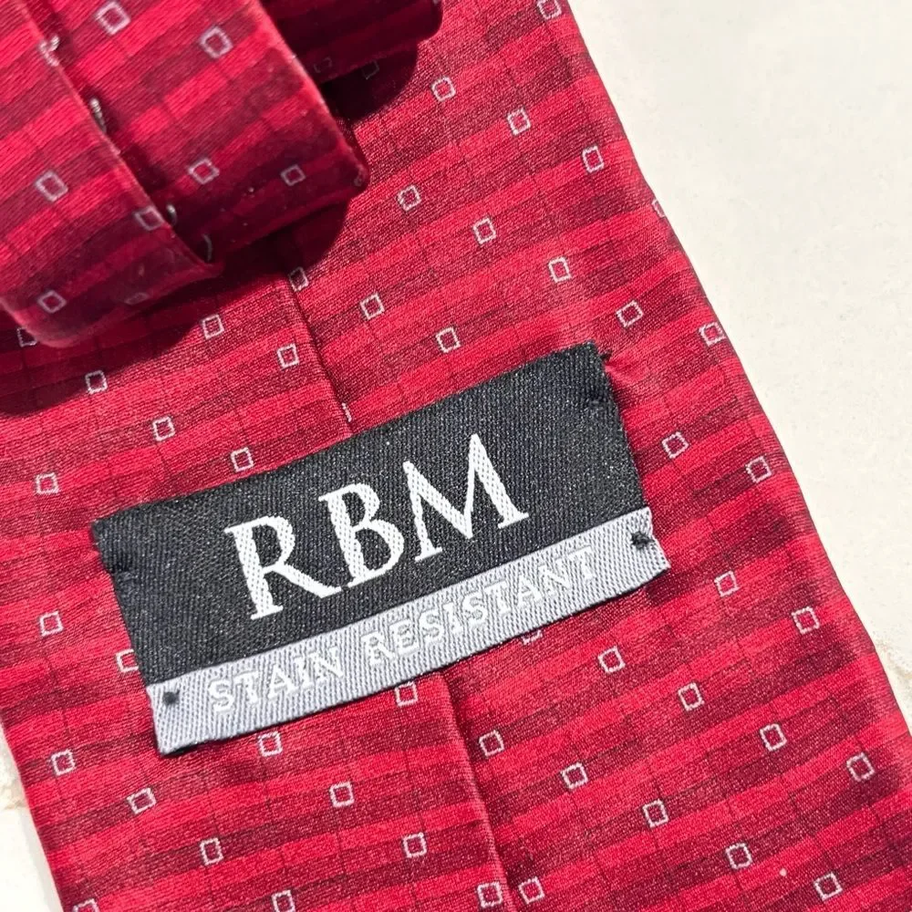 Jimmy V Peggy Fleming Blue Silk Geometric RBM Red Pair of Men's Classic Neckties